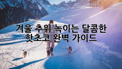 겨울 추위 녹이는 달콤한 핫초코 완벽 가이드